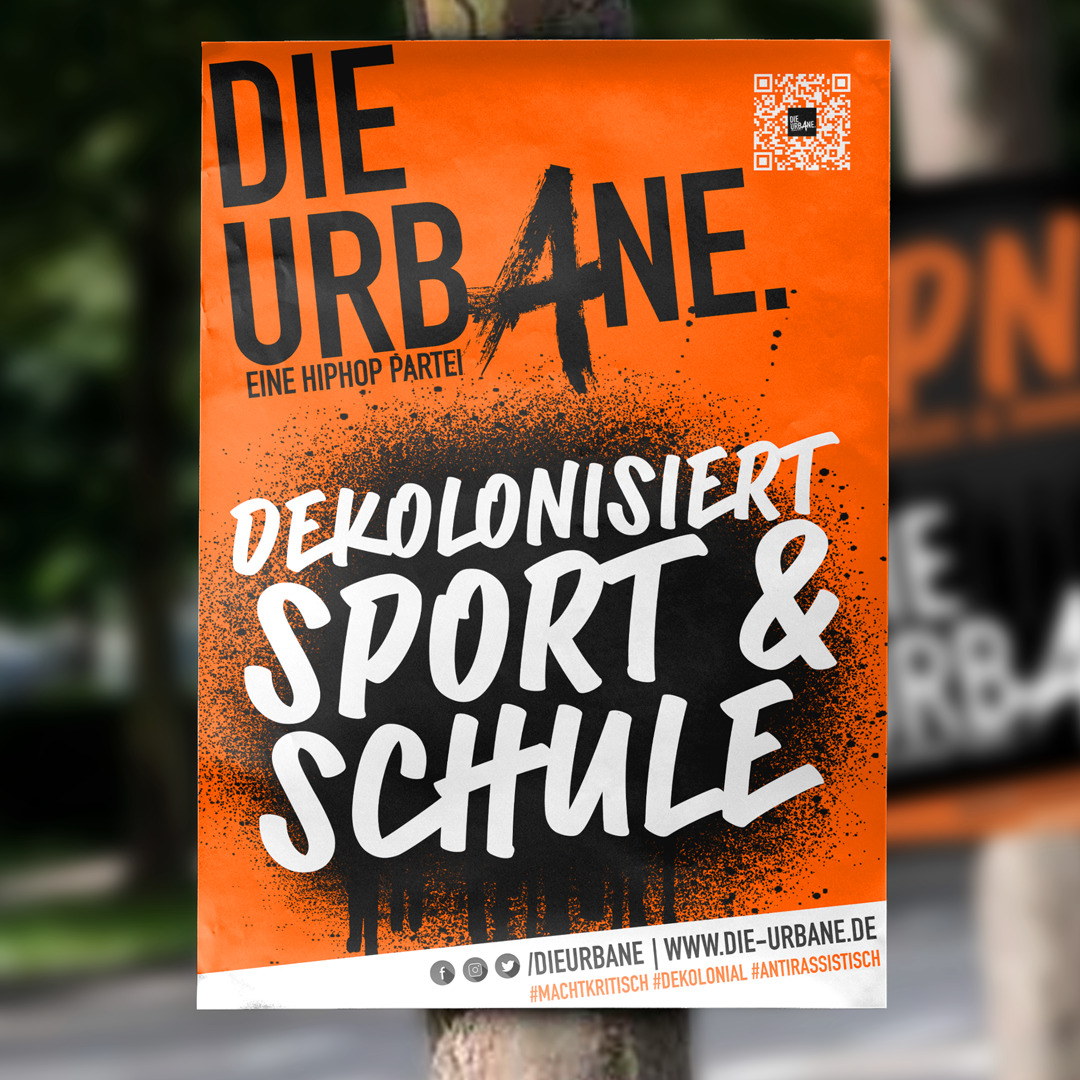 Wahlplakat du. dekolonisierst Sport & Schule